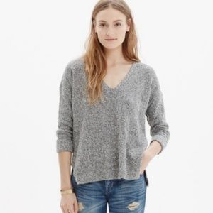 Madewell Grey V-Neck Pullover Sweater